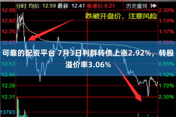 可靠的配资平台 7月3日利群转债上涨2.92%，转股溢价率3.06%