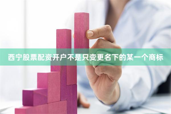 西宁股票配资开户不是只变更名下的某一个商标